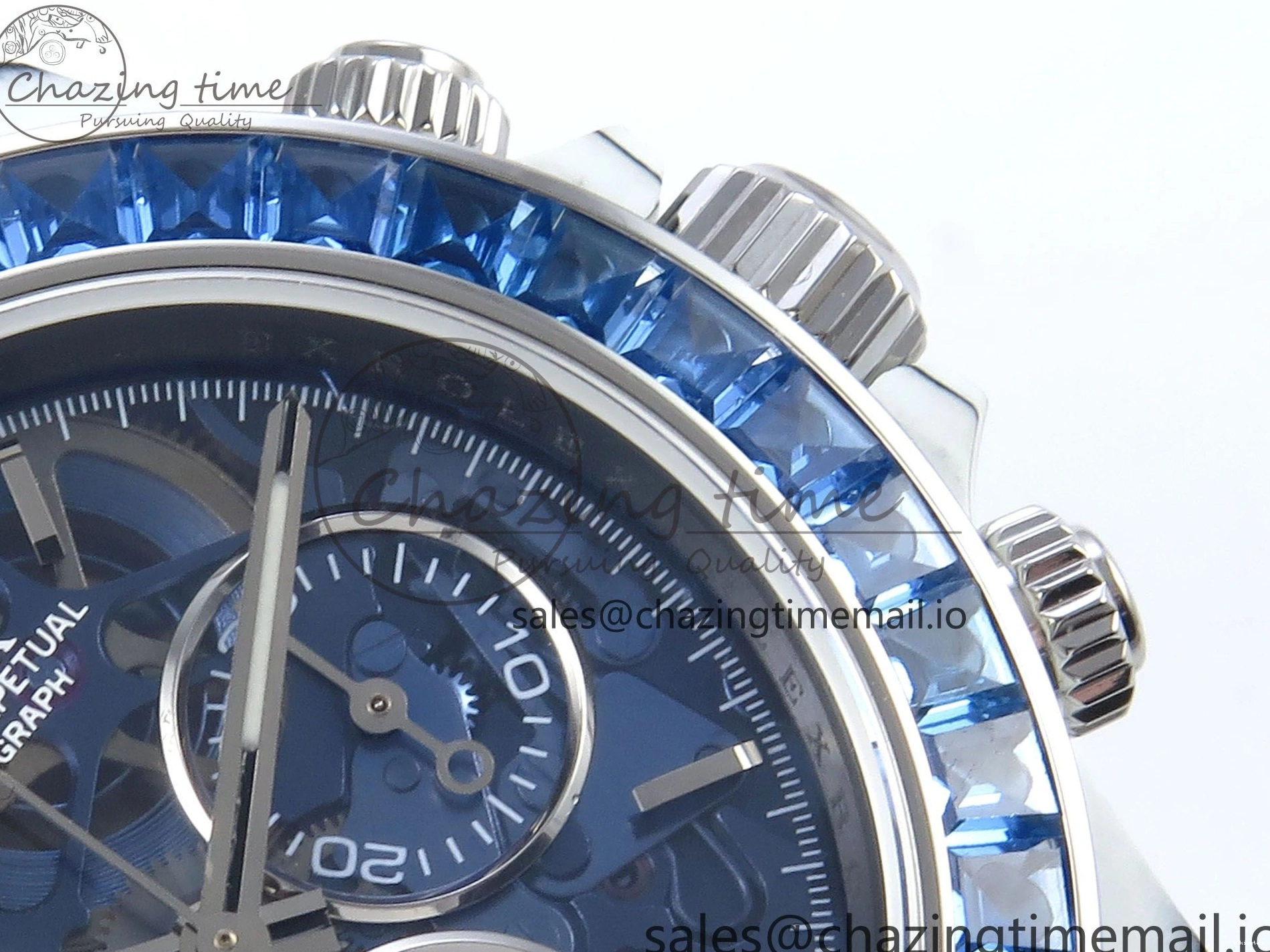 Carbon REMOULD Blue on Dial Bezel Edition DD4802 White Diamonds GETF Best Strap Blue Skeleton ZIF Nylon Blue Daytona 0331